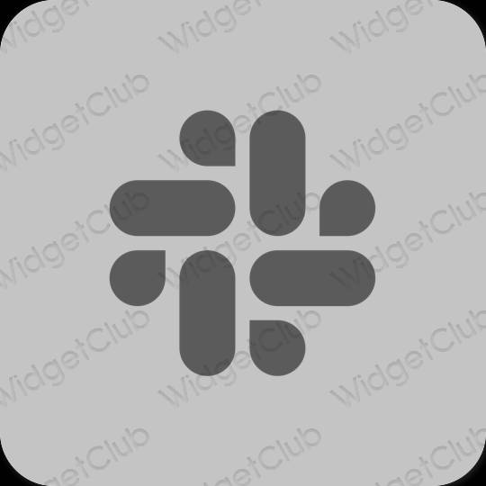 Estetický šedá Slack ikony aplikací
