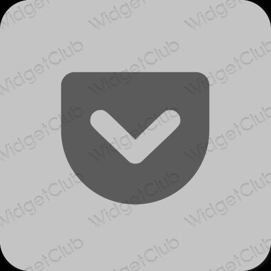 Estetické sivá Pocket ikony aplikácií