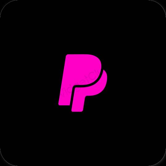 Estetický Černá Paypal ikony aplikací