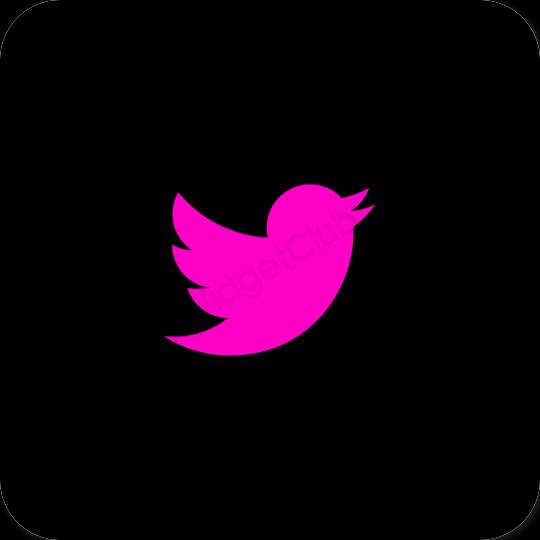 Esthétique noir Twitter icônes d'application