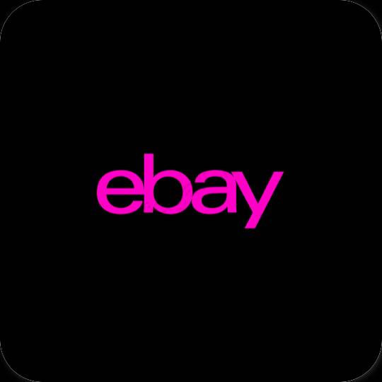 Estetické čierna eBay ikony aplikácií