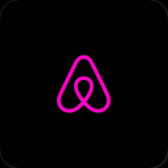 Естетичний чорний Airbnb значки програм