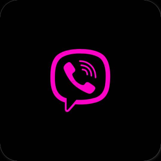 Estetické čierna Viber ikony aplikácií