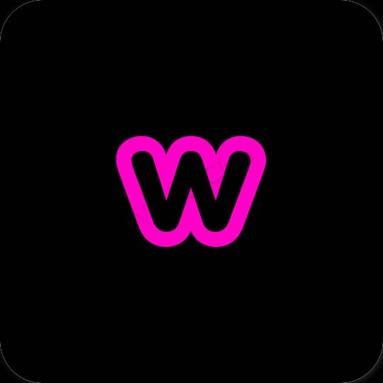 Estetyka czarny Weebly ikony aplikacji
