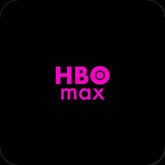 Естетичний чорний HBO MAX значки програм