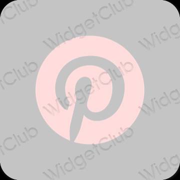 Esthétique grise Pinterest icônes d'application