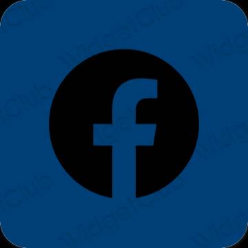Estetik mavi Facebook uygulama simgeleri
