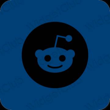 Estetický modrý Reddit ikony aplikací