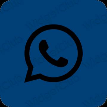 Estético azul WhatsApp ícones de aplicativos