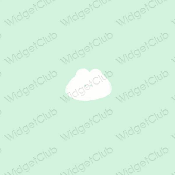 Estetisk pastellblå LINE app ikoner