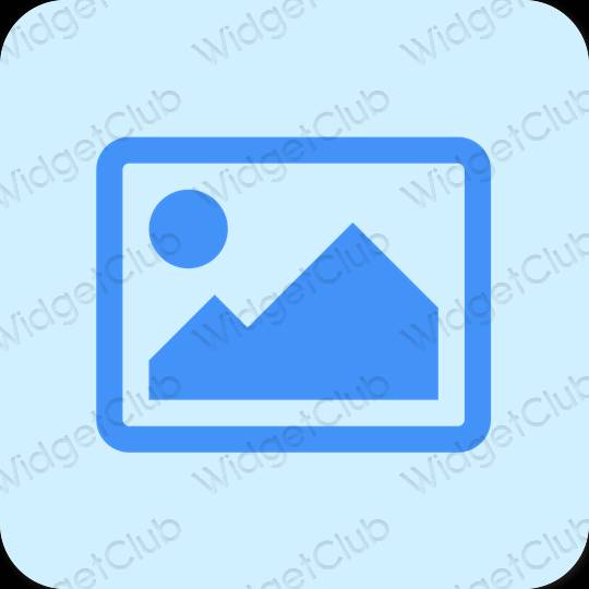 Aesthetic pastel blue Photos app icons