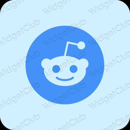 Aesthetic pastel blue Reddit app icons