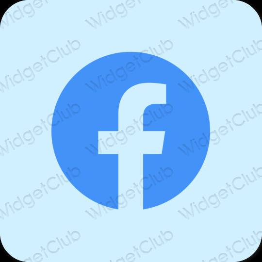 Ästhetisch pastellblau Facebook App-Symbole