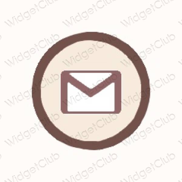 جمالي اللون البيج Mail أيقونات التطبيق