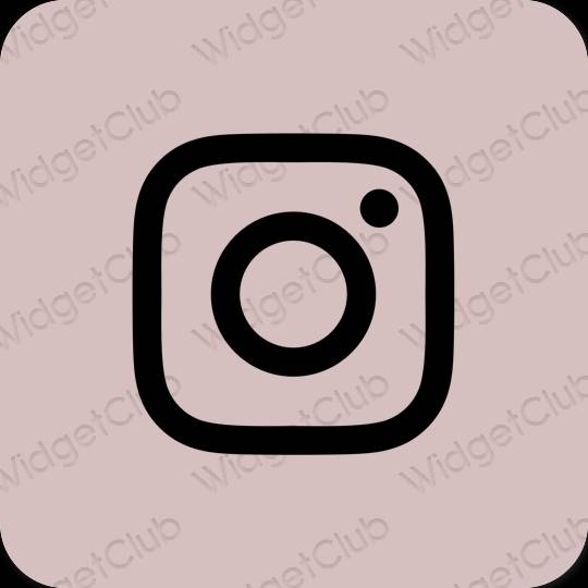 Estetik merah jambu pastel Instagram ikon aplikasi