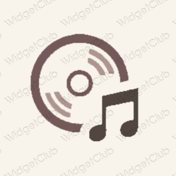 Esztétika bézs Music alkalmazás ikonok