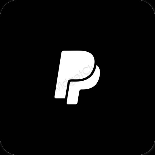 جمالي أسود Paypal أيقونات التطبيق