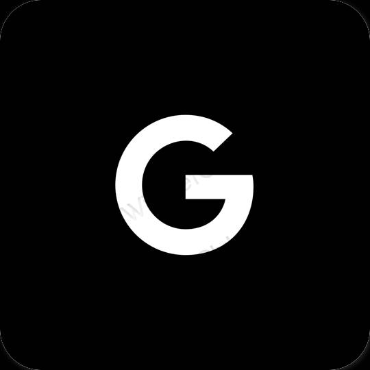 Estético Preto Google ícones de aplicativos