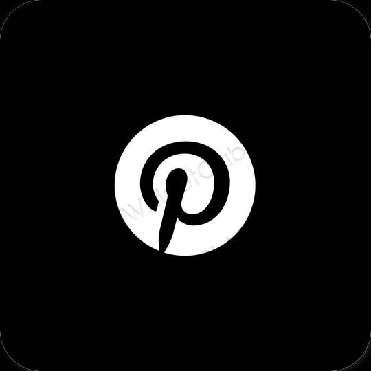 Estetis hitam Pinterest ikon aplikasi