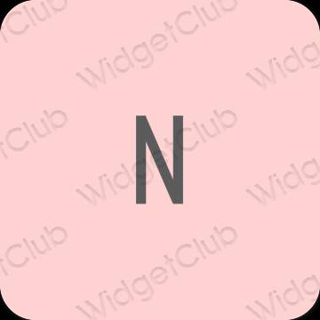 эстетический розовый Netflix значки приложений
