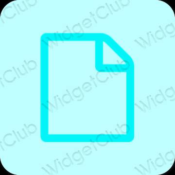 Estetik pastel mavi Notes uygulama simgeleri