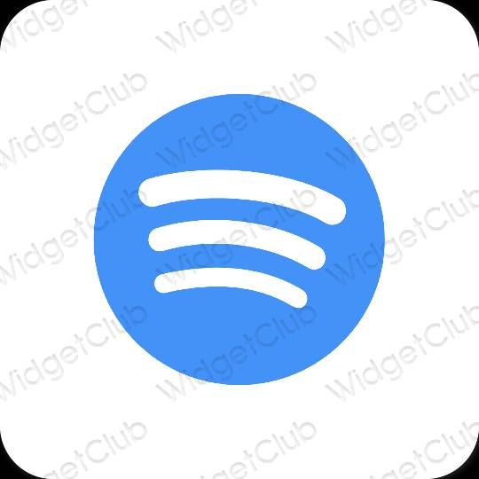 Esthétique bleu fluo Spotify icônes d'application