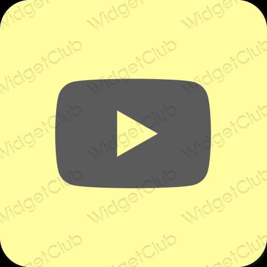 Estetski žuta boja Youtube ikone aplikacija