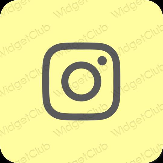 Estetinis geltona Instagram programėlių piktogramos