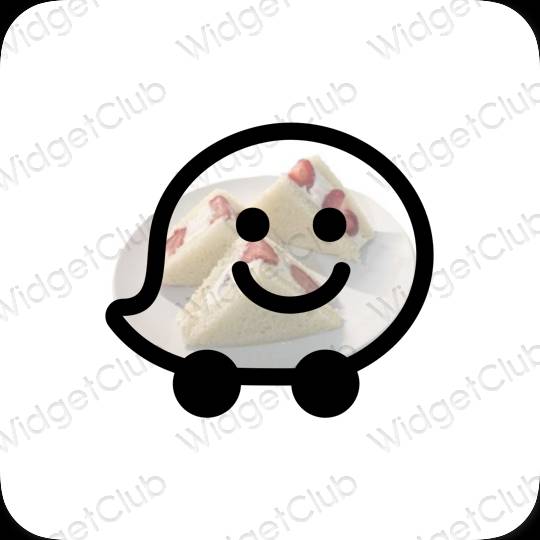 Ikon apl Waze Estetik