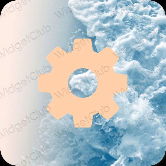 جمالي البرتقالي Settings أيقونات التطبيق
