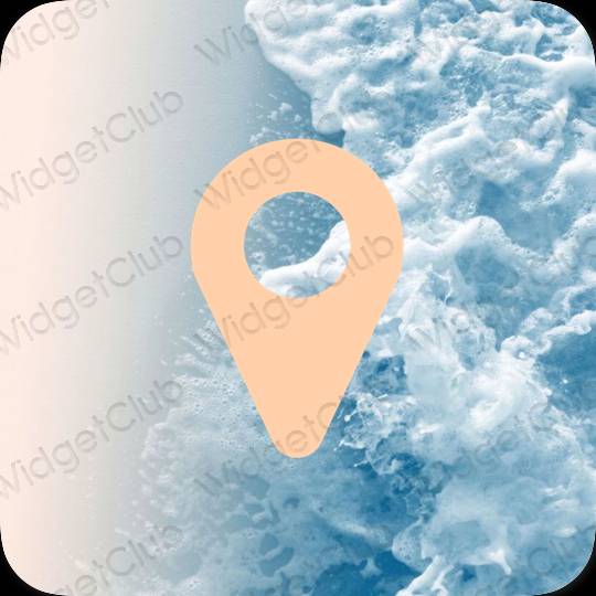 Stijlvol oranje Map app-pictogrammen