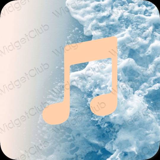 Ესთეტიური ფორთოხალი Music აპლიკაციის ხატები