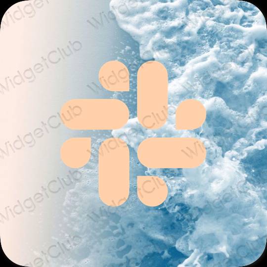 Estetický oranžový Slack ikony aplikací