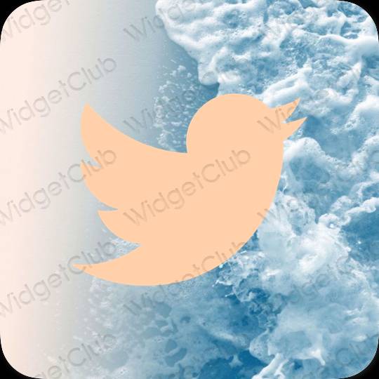미적인 주황색 Twitter 앱 아이콘