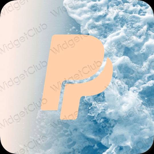 Estetický oranžový Paypal ikony aplikací