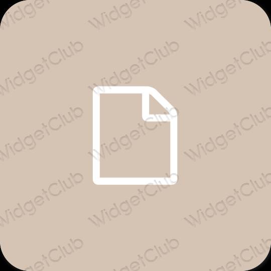 Estetyka beżowy Notes ikony aplikacji