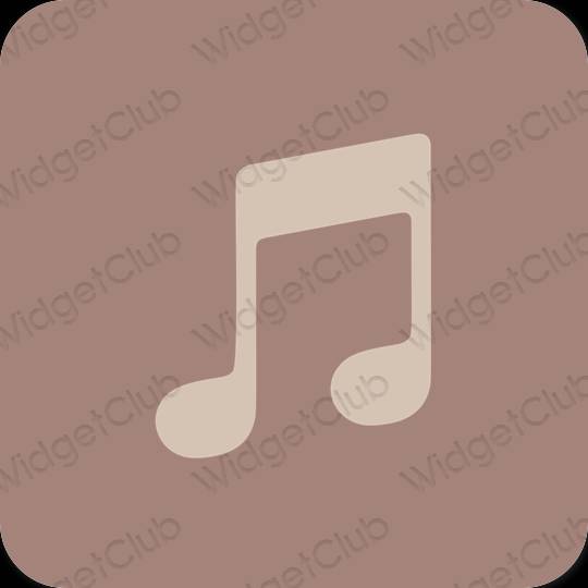 Esthétique brun Apple Music icônes d'application