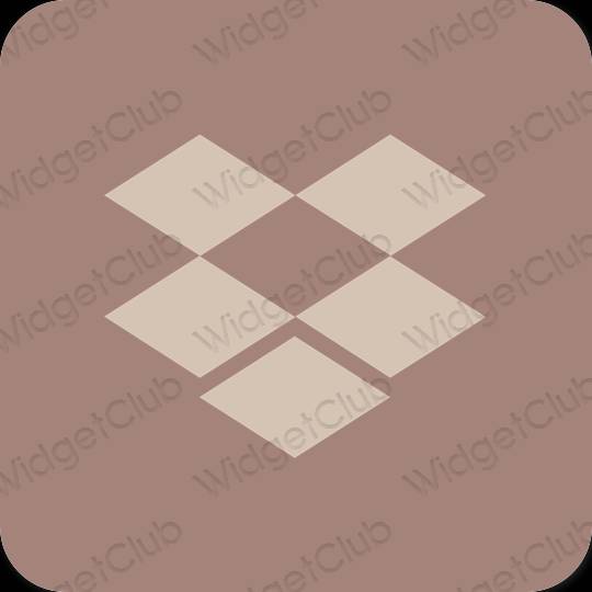 Aesthetic brown Dropbox app icons