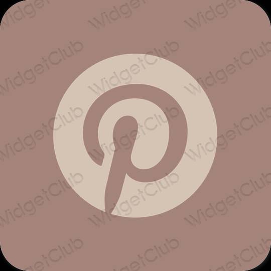 Estético Castanho Pinterest ícones de aplicativos