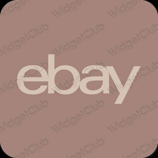 Estetické hnedá eBay ikony aplikácií
