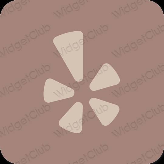 Aesthetic brown Yelp app icons