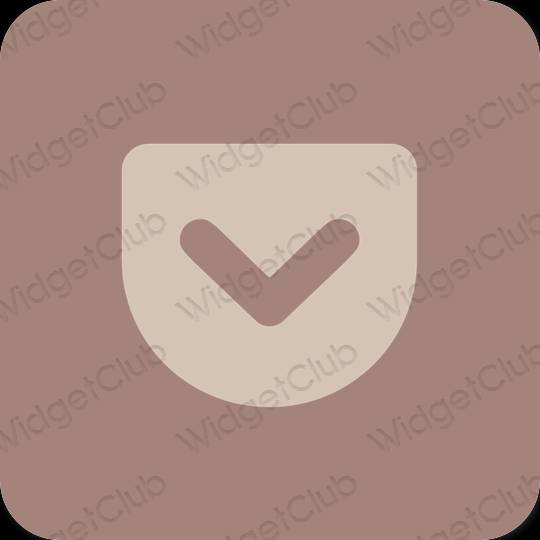 Esthétique brun Pocket icônes d'application