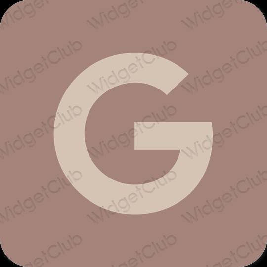 Estético marrón Google iconos de aplicaciones