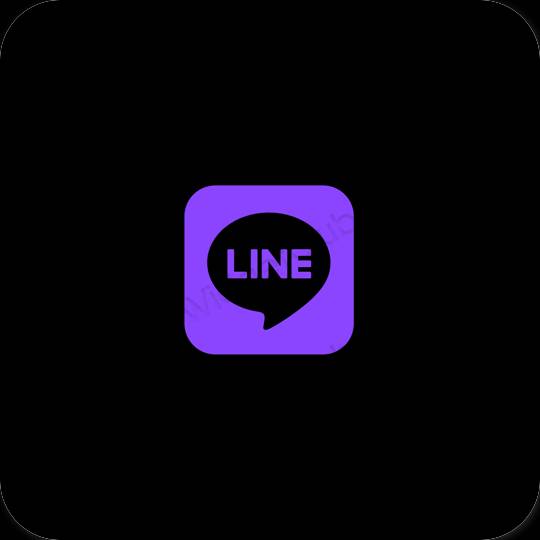 אֶסתֵטִי שָׁחוֹר LINE סמלי אפליקציה
