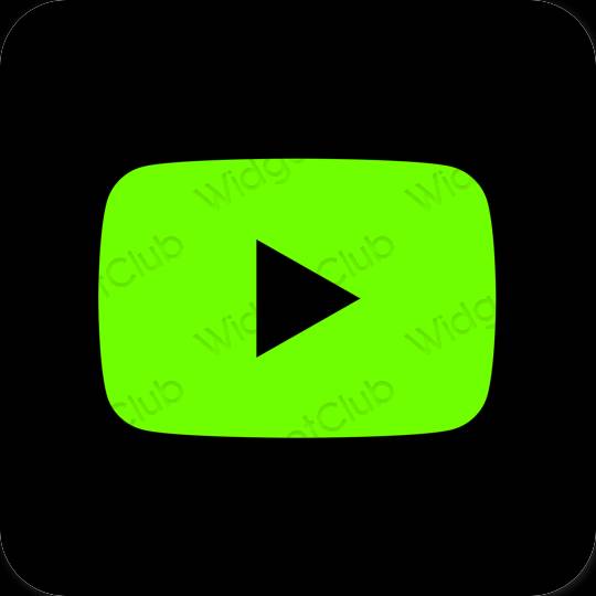 Estético verde Youtube ícones de aplicativos