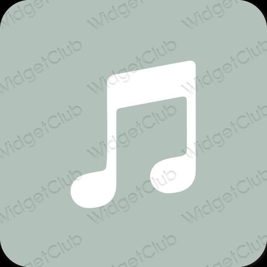 Estetis hijau Apple Music ikon aplikasi