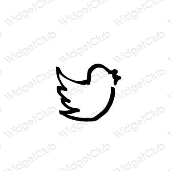 Estética Twitter iconos de aplicaciones