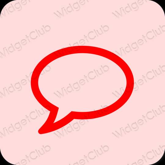 Estetický růžový Messages ikony aplikací
