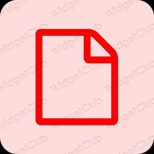 Estetisk pastell rosa Notes app ikoner