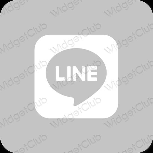 Естетичний сірий LINE значки програм
